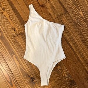 SHEIN Women's One Shoulder White Bodysuit
